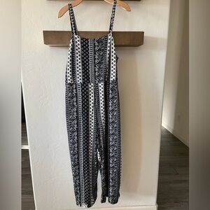 Boho Paisley Geometric print wide leg cropped jumpsuit in plus size•••Size 2X